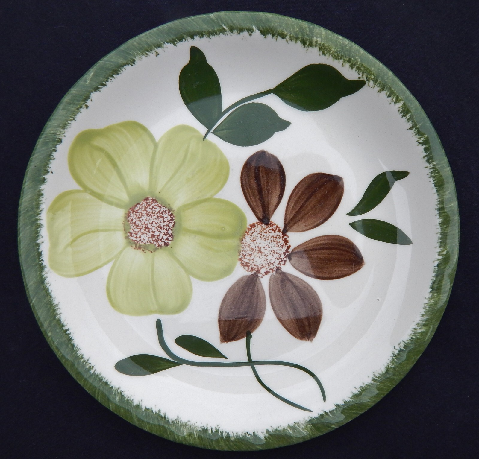 BLUE RIDGE SOUTHERN POTTERY Green Briar 4042 Piecrust, Vintage Bread Plate 6.25\