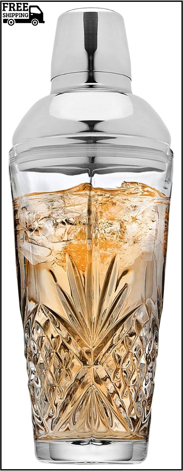 Godinger Dublin Cocktail Shaker, Martini Shaker, 17oz