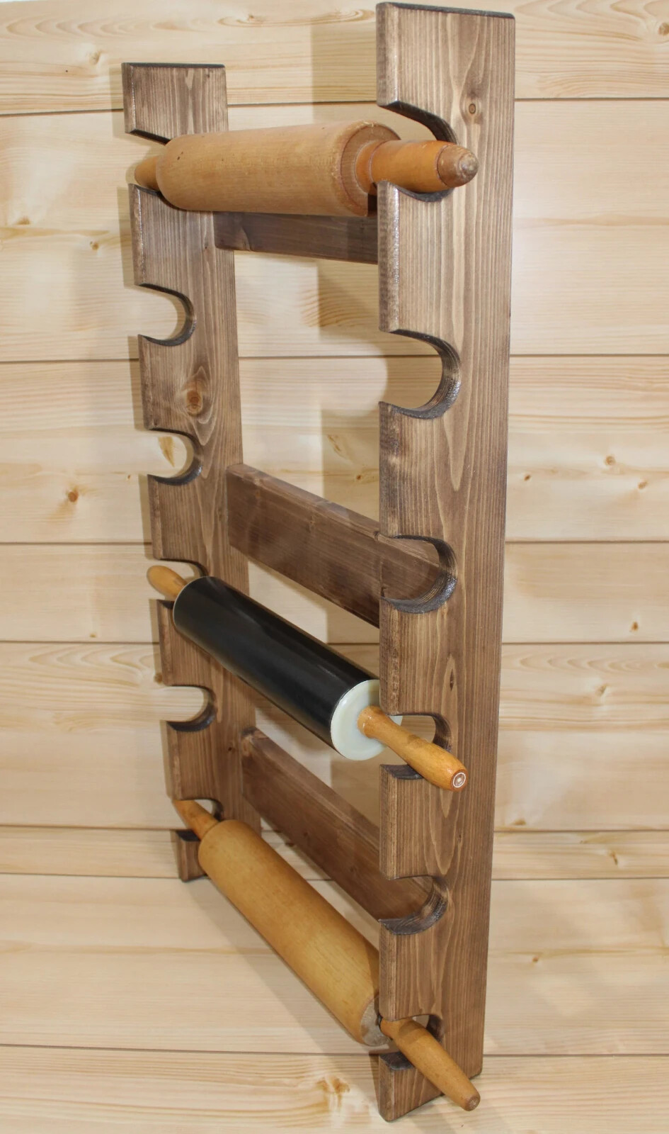 Rolling Pin Rack - Rolling Pin Rack for 6 - Rolling Pin Holder - Wall Mount Rack