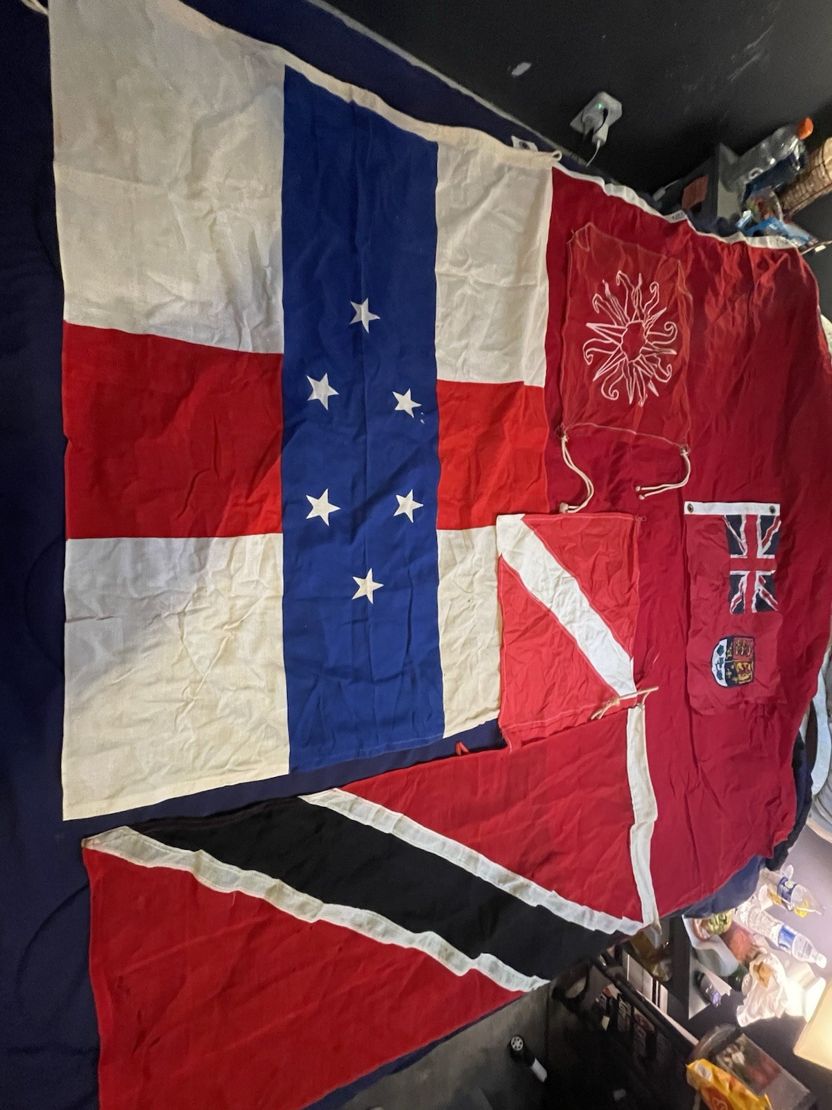 Paramount Flag Co. Vintage Sewn Nautical Signal Flags Lot, 1991 Paramount Flag Co. Vintage Sewn Nautical Signal Flags Lot, 1991