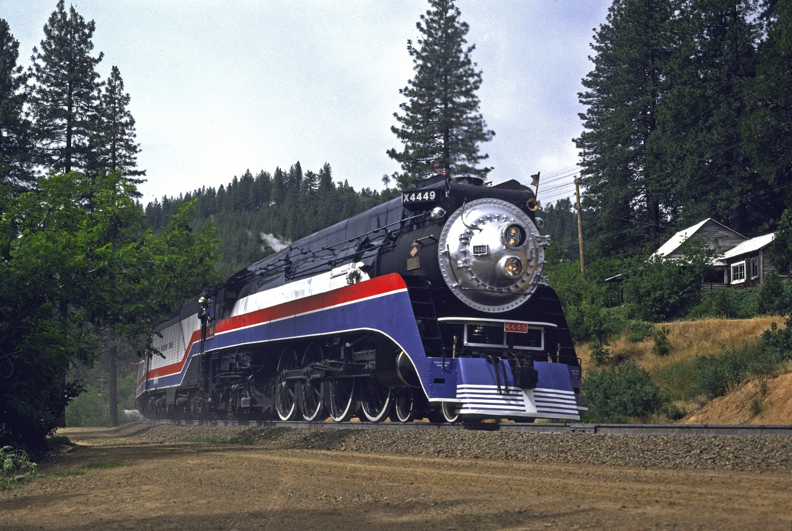 American Freedom Train SP 4449 at Gold Run CA June 75 8.5 x 11 Photo
