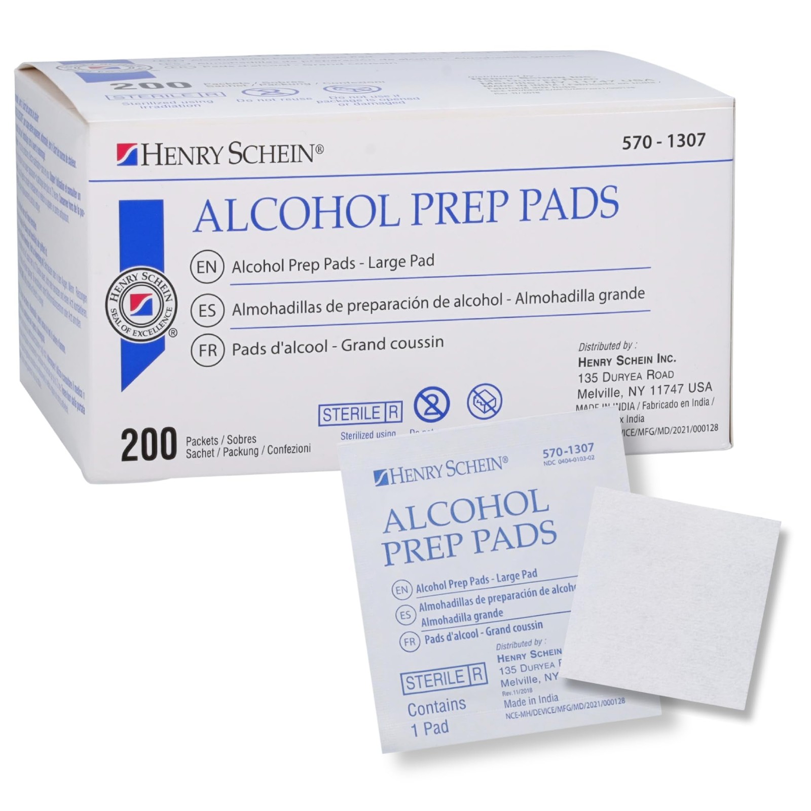 Henry Schein Large Alcohol Prep Pads - 70% Isopropyl Alcohol Wipes Henry Schein Large Alcohol Prep Pads - 70% Isopropyl Alcohol Wipes