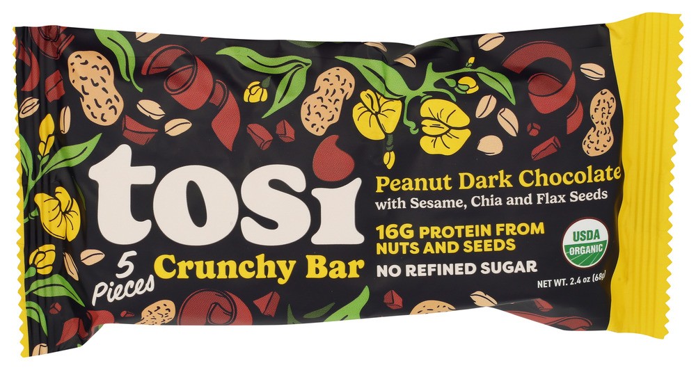 Tosi Bar Peanut Drk Chocolate 2.4 Oz Pack Of 12