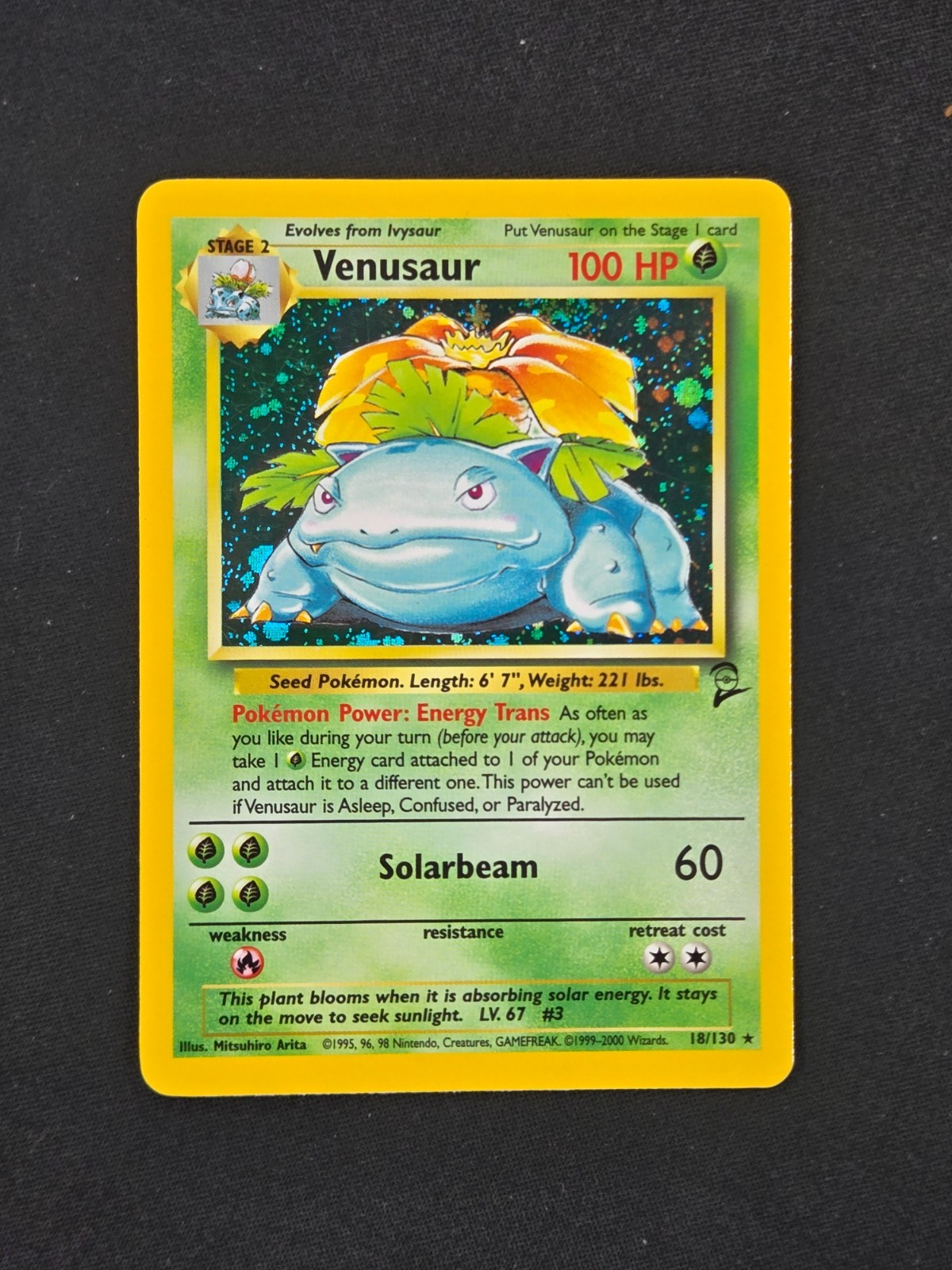 Venusaur Base Set 2 #18 Excellent