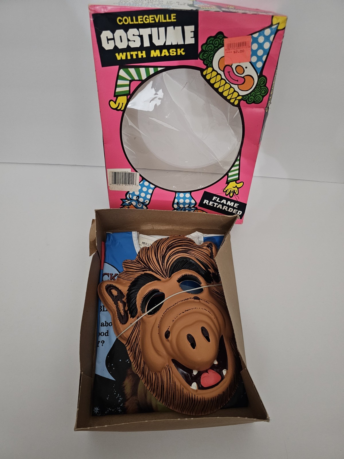 NEW VINTAGE 1986 Collegeville Halloween ALF Costume & Mask Set - Medium 7-8