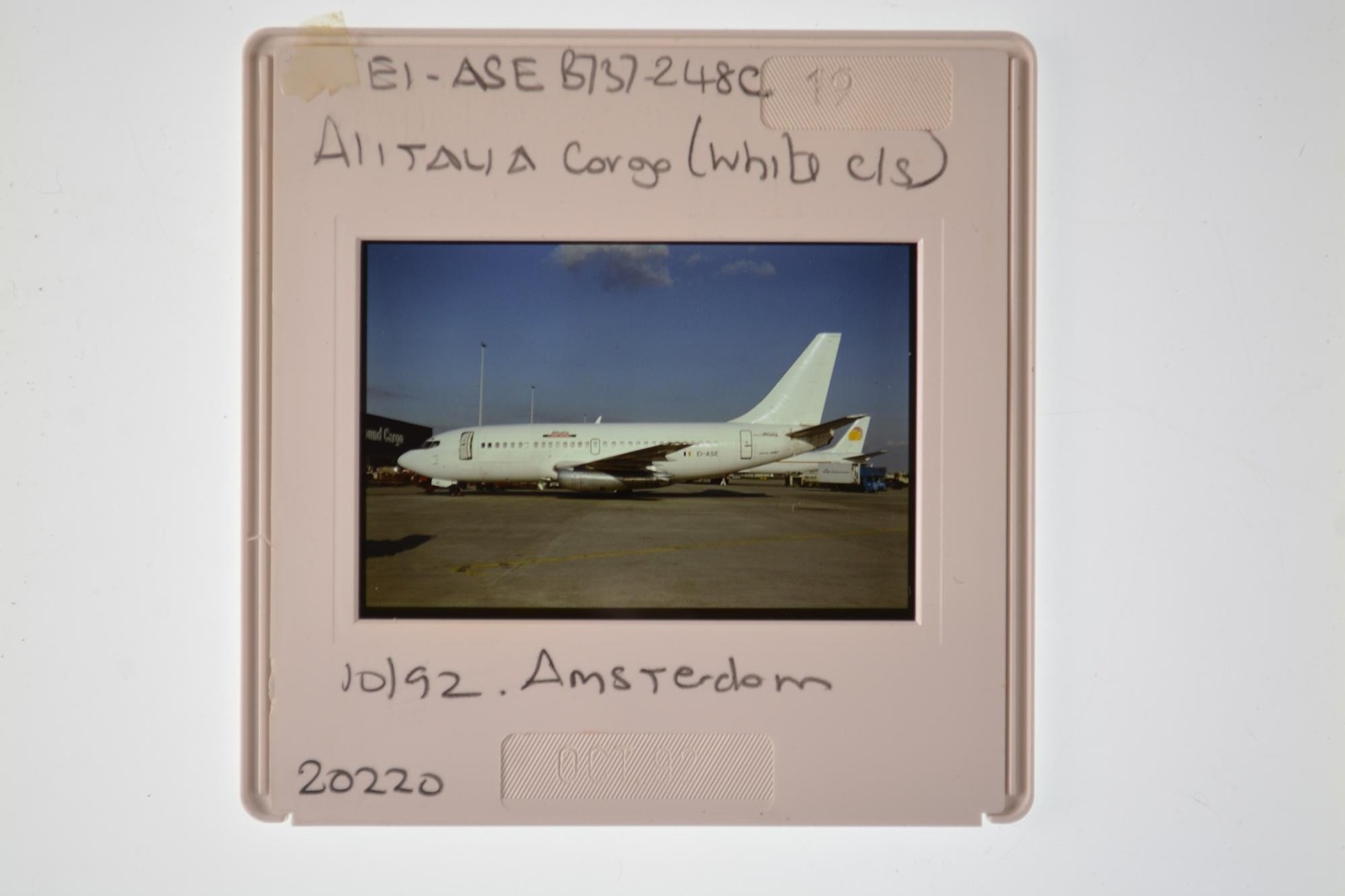 Alitalia Cargo Boeing 737 EI-Ase Amsterdam 1992 35mm Slide