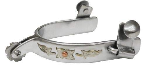 Showman Stainless Steel Spurs w/ Leaf Overlay