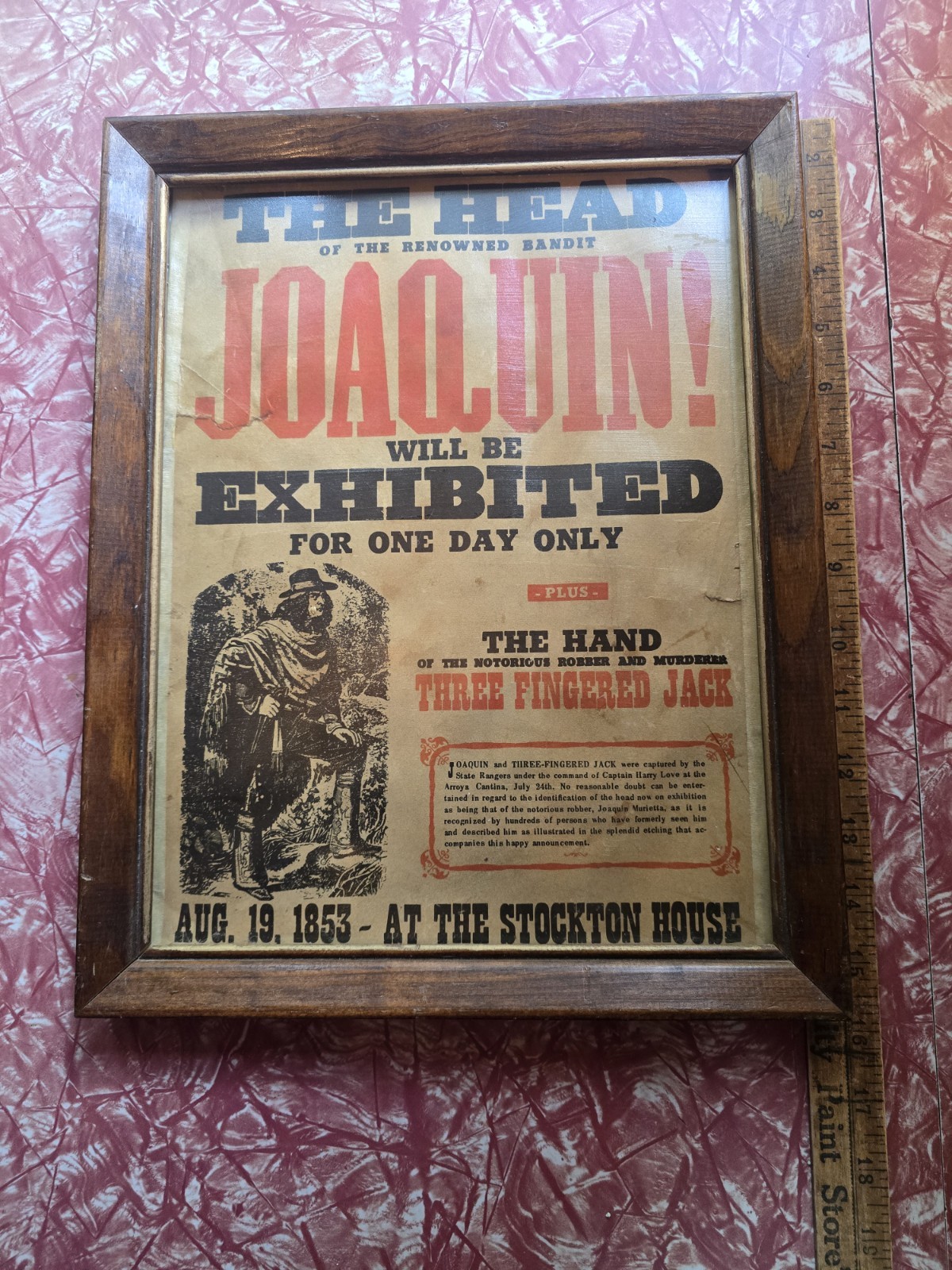Vintage Wild West Exhibition Poster Plaque – Joaquin Murrieta 