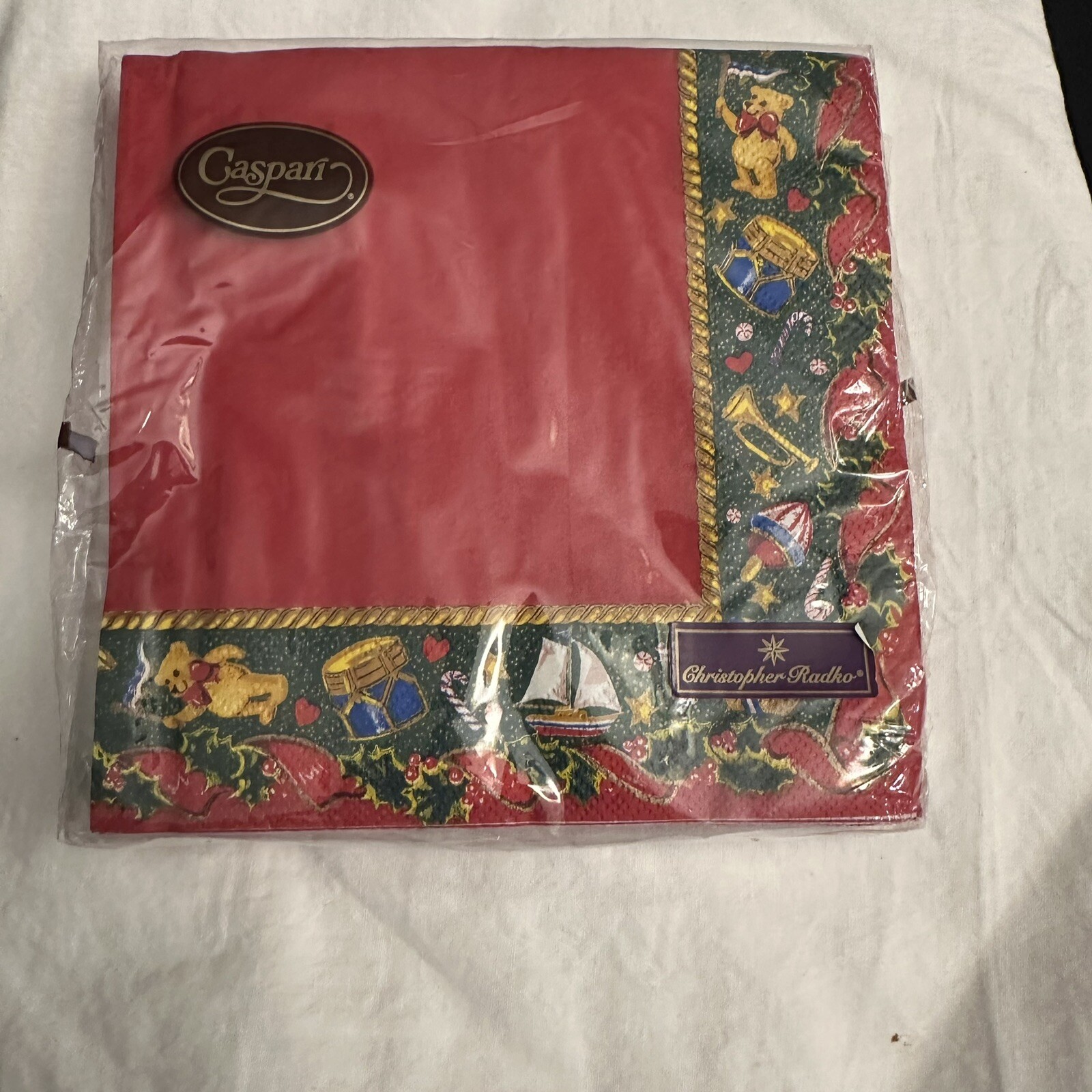 Caspari The Great Tree Border Christopher Radko 20 Lunch Napkins