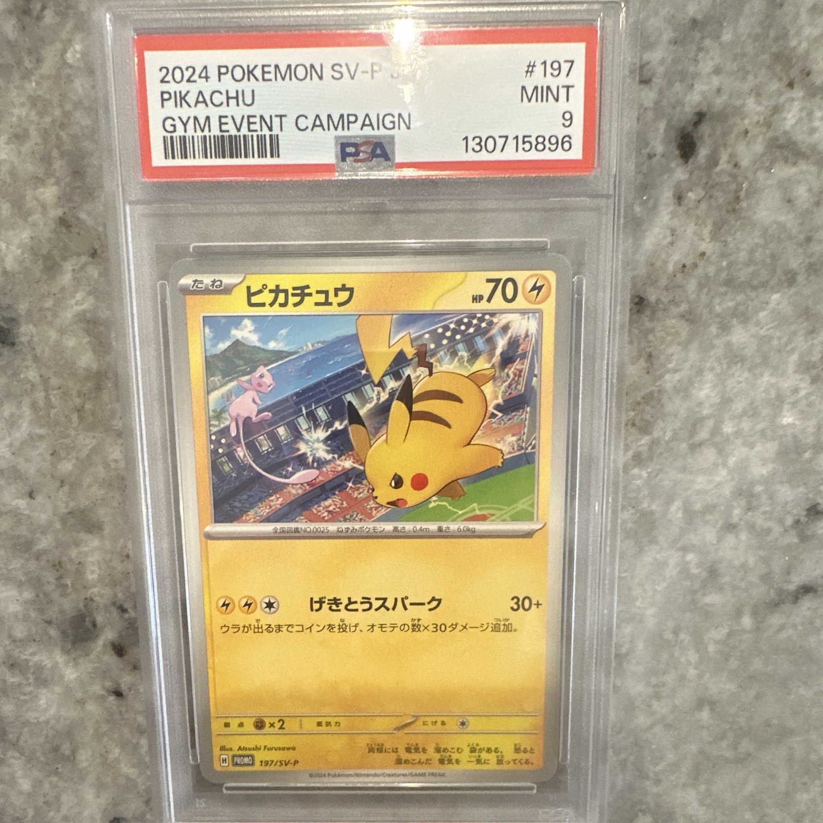 Pokémon Pikachu 2024 SV-P Gym Event Campaign Promo Japanese PSA 9 #197