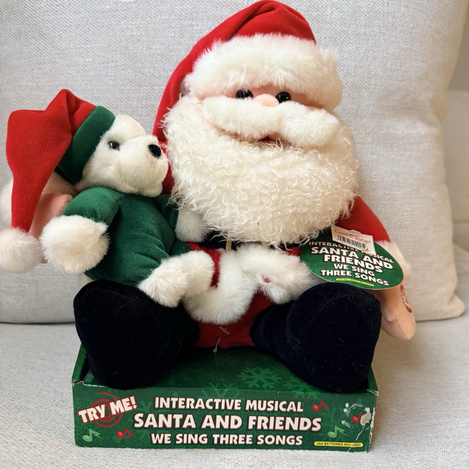 Vintage DanDee Interactive Musical Santa and Friends Plush Garden Ridge Read