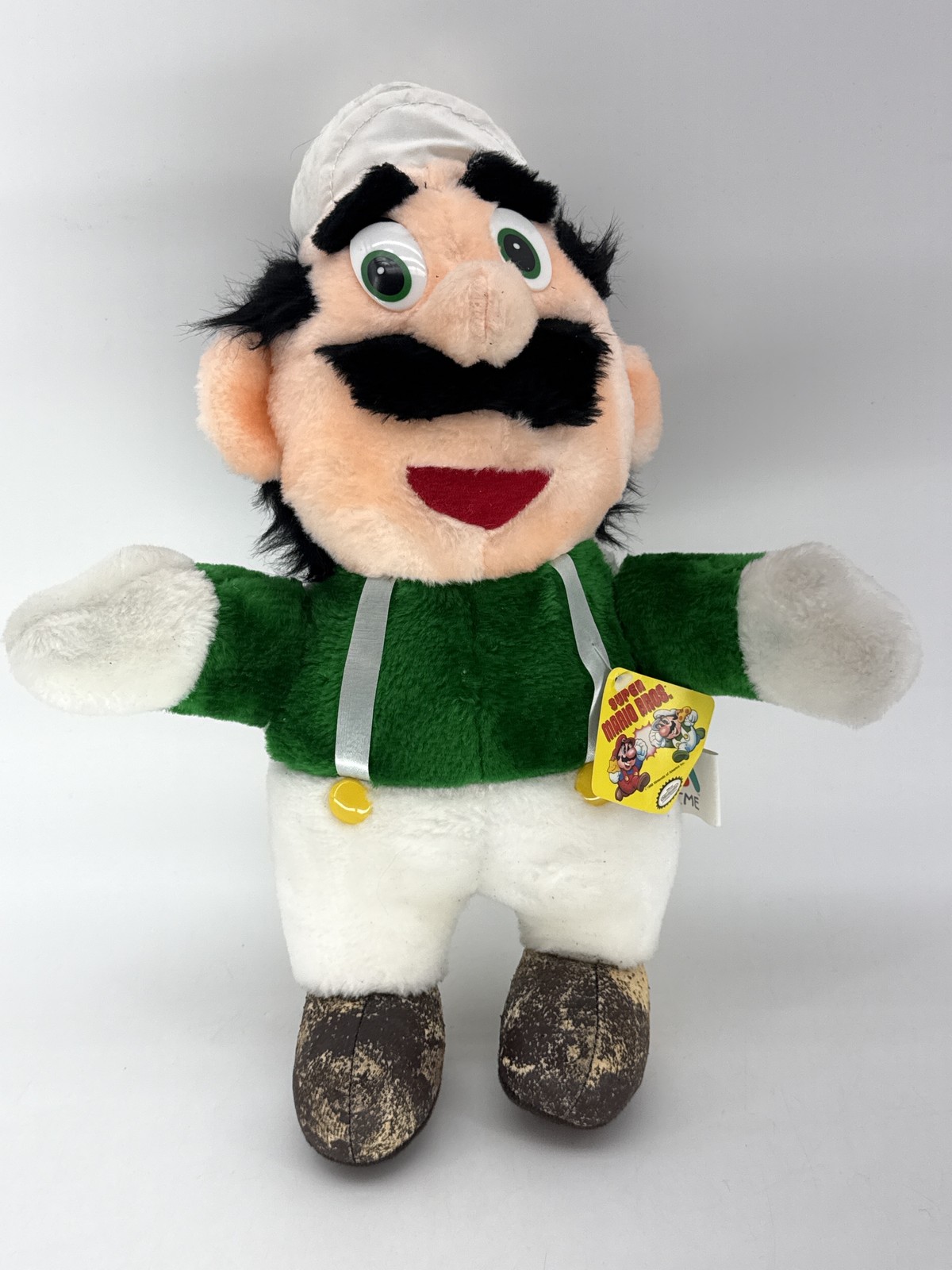 Vintage 1989 ACME Nintendo Super Mario Bros. LUIGI Plush Toy Doll w/ Tag