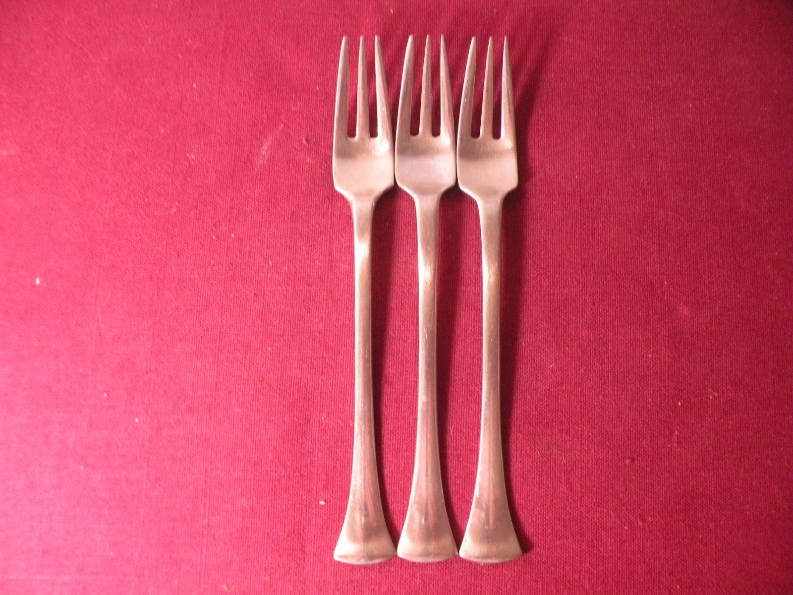 Set Of 3 DANSK THISTLE SALAD FORKS Satin Stainless Steel Japan IHQ 6 3/8\