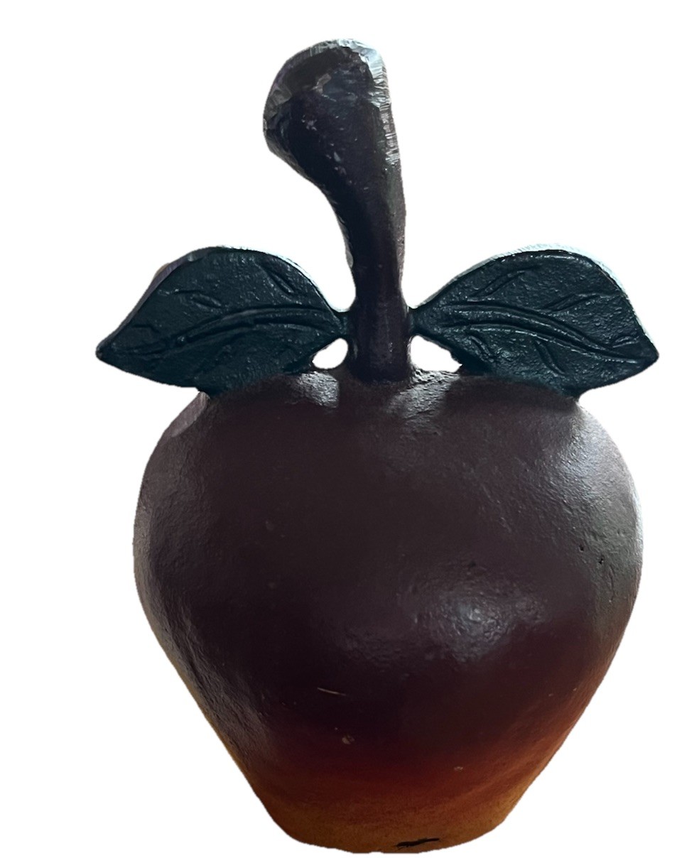 VTG 1930 40’s Cast Iron Painted Red Apple Wedge Door Stopper 2 lbs 6.5” x 4.5”