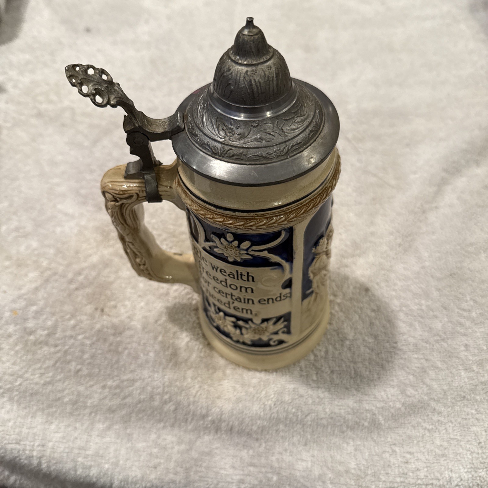 Eckhardt Engler Hohr Vtg German Beer Stein Germany Pewter Lid 0.5L Drinking Song
