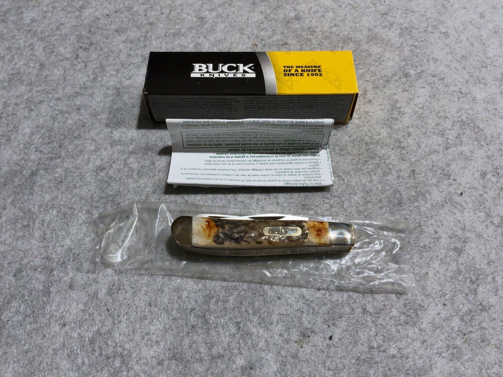 2008 Buck 382 BU382S Stag Trapper 2 Blade Folding Pocket Knife New In Box