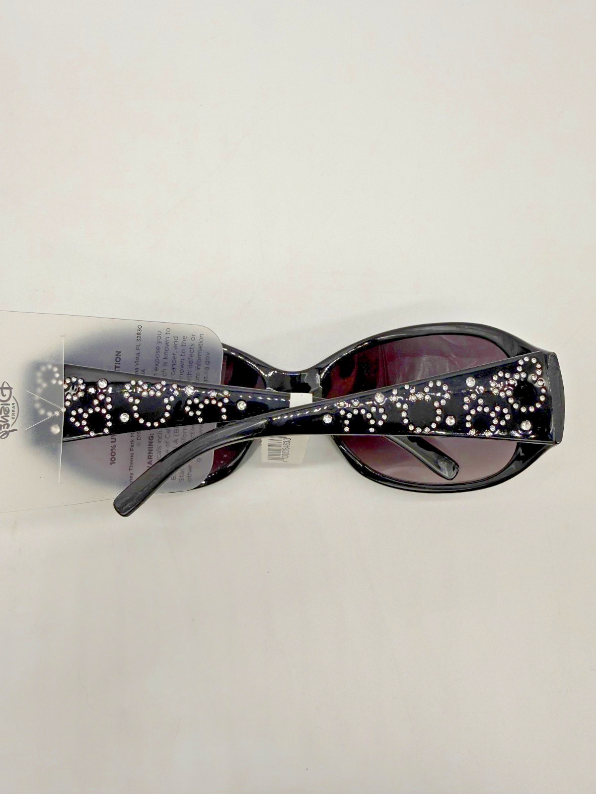 Disney Parks Mickey Mouse Icon Ear Rhinestones Adult Sunglasses Black Bling NWT