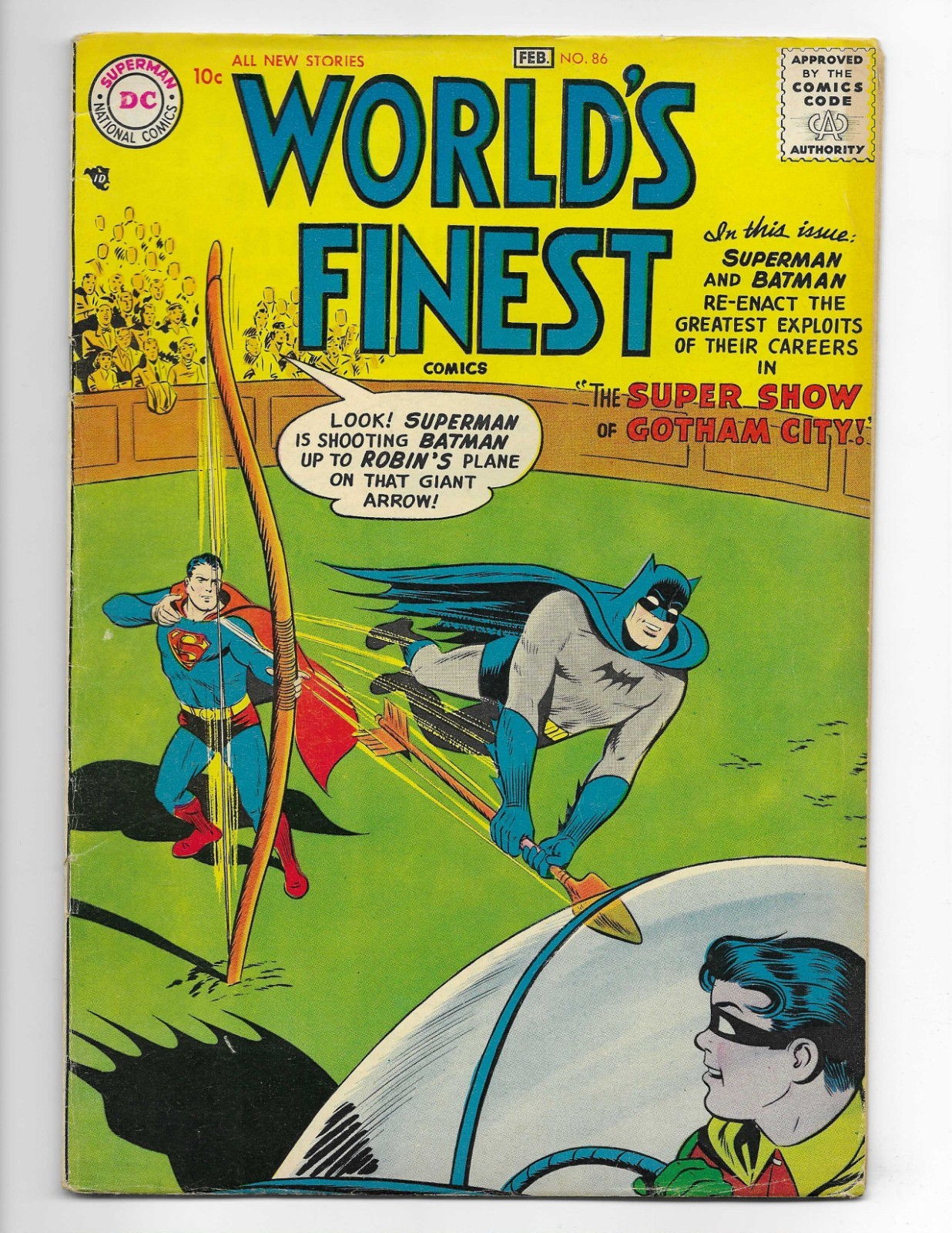 World\'s Finest 86 1957 DC Comics VG/F 5.0 Batman Superman Robin Green Arrow