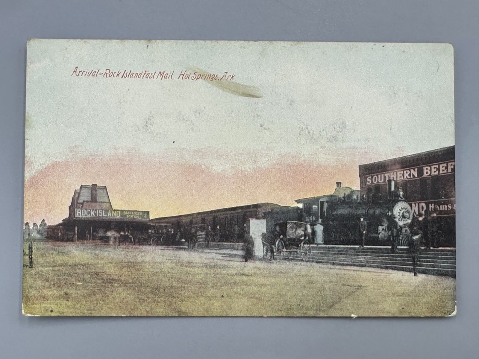 c1910 ROCK ISLAND RAILROAD DEPOT Mail Train HOT SPRINGS ARKANSAS Antque Postcard c1910 ROCK ISLAND RAILROAD DEPOT Mail Train HOT SPRINGS ARKANSAS Antque Postcard