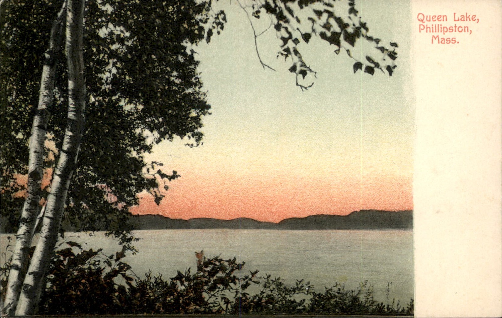 Phillipston MA Lake View Queen Lake W. B. Hale c1900s-10s Vintage Postcard