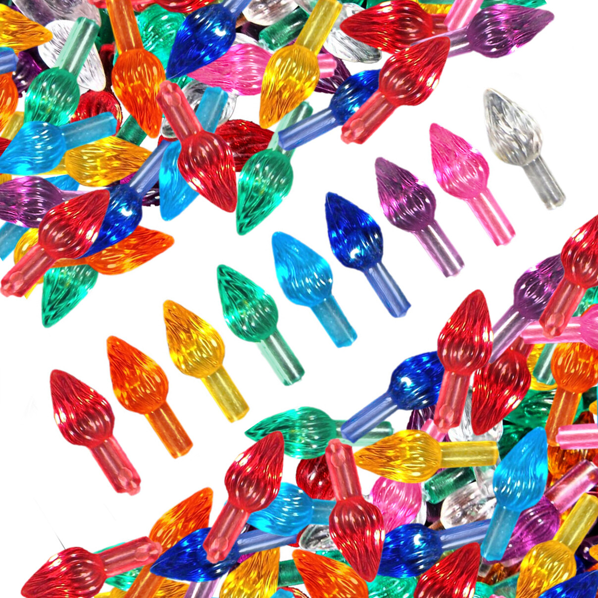 45 Small Twist Light Bulbs Replacement Pegs for Vintage Ceramic Christmas Trees