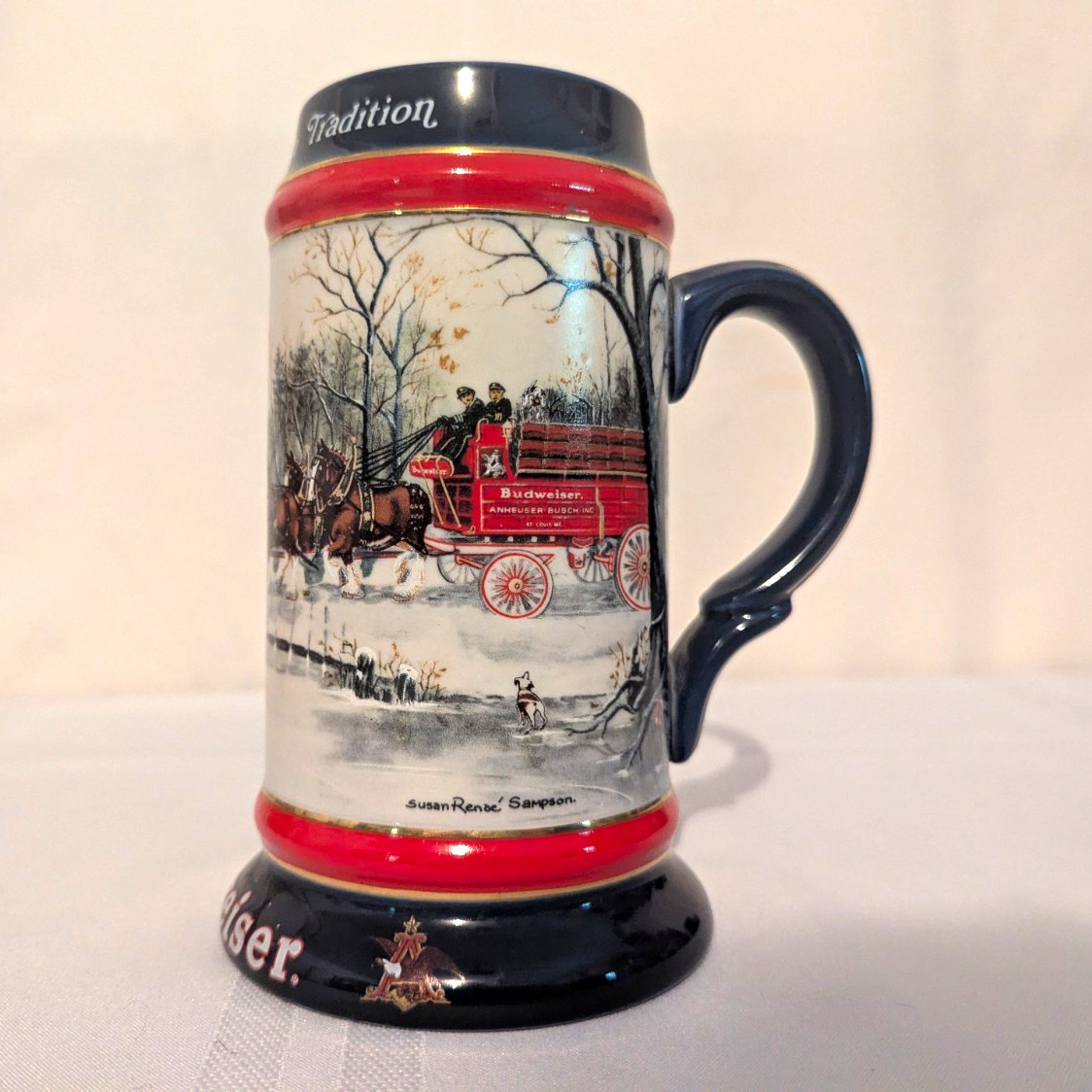 Budweiser Collector Stein 1990 An American Tradition Ceramarte Brazil Budweiser Collector Stein 1990 An American Tradition Ceramarte Brazil