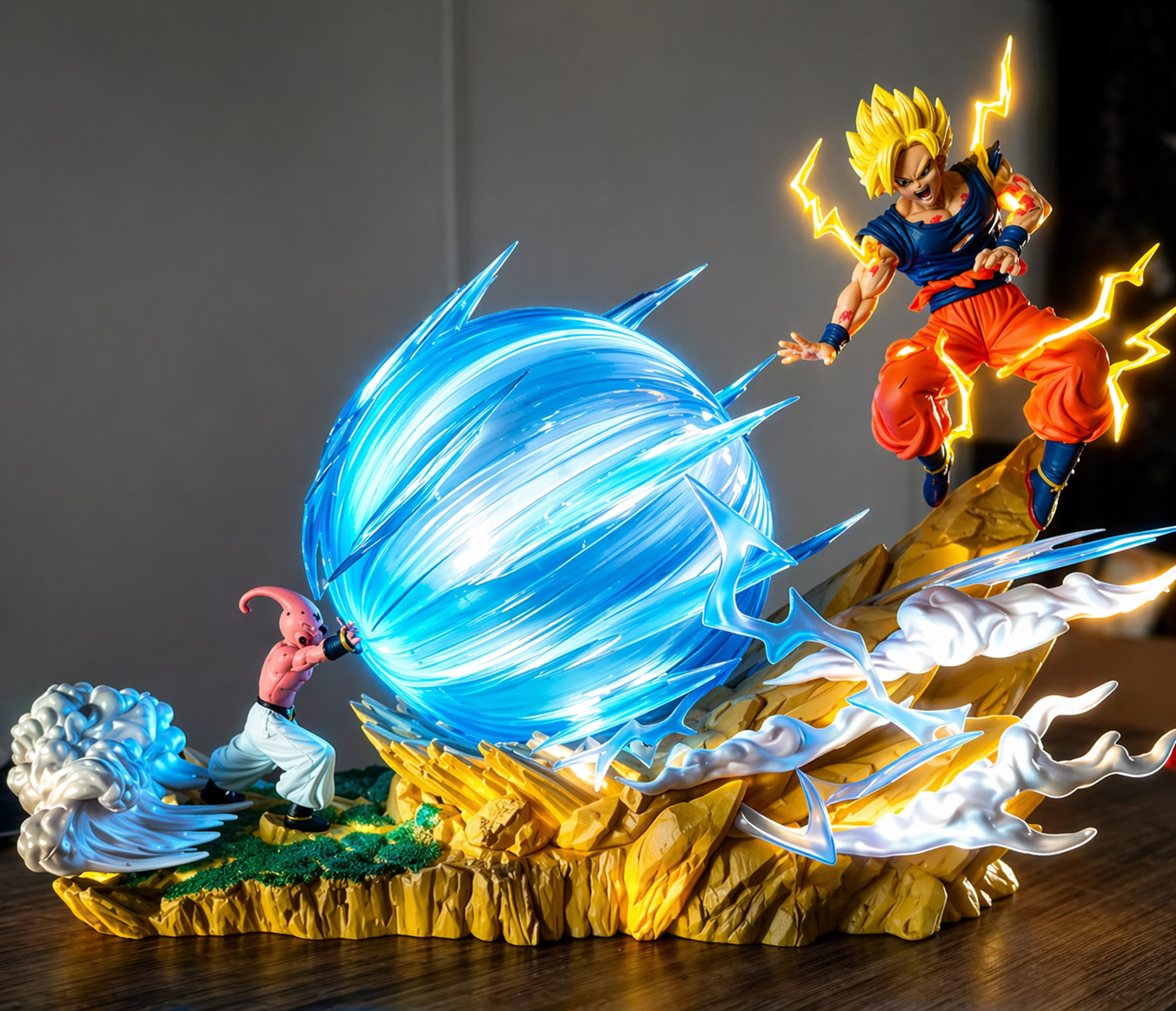Anime Dragon Ball Z Son Goku Vs Majin Buu Figure Gk Statue Action Toy New 22Cm