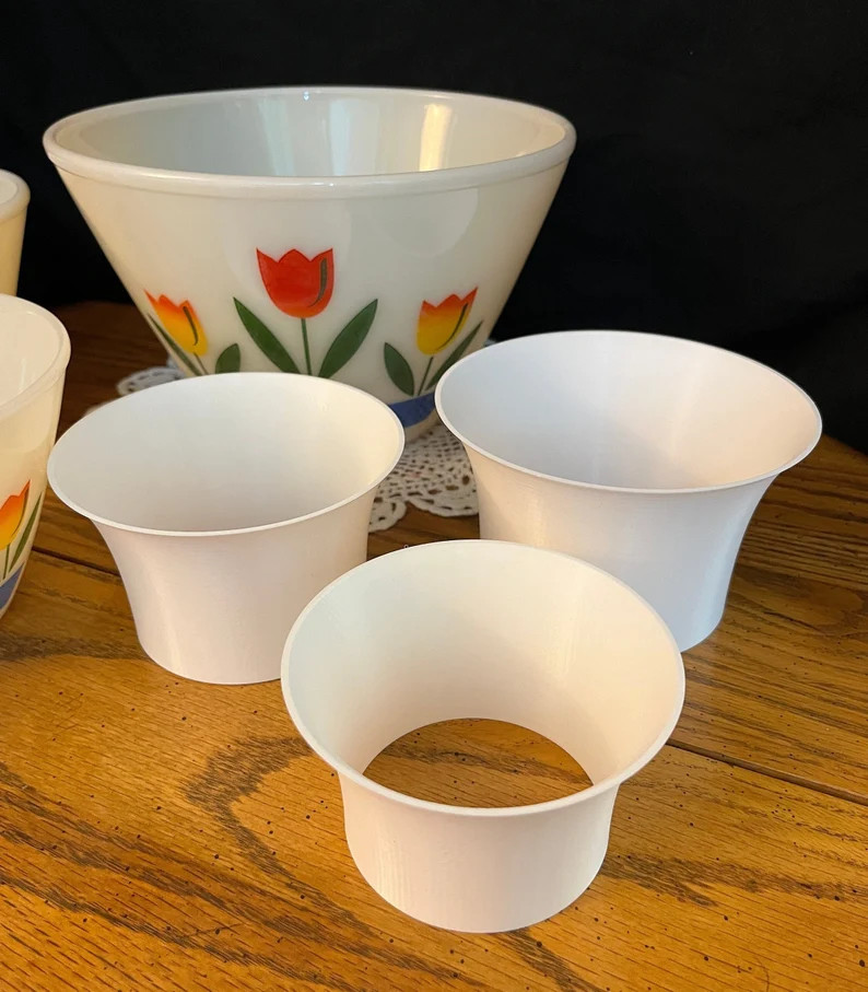 Set of 3 Fire King Compatible Stacking Bowl Display Stands | Vintage Bowl Risers