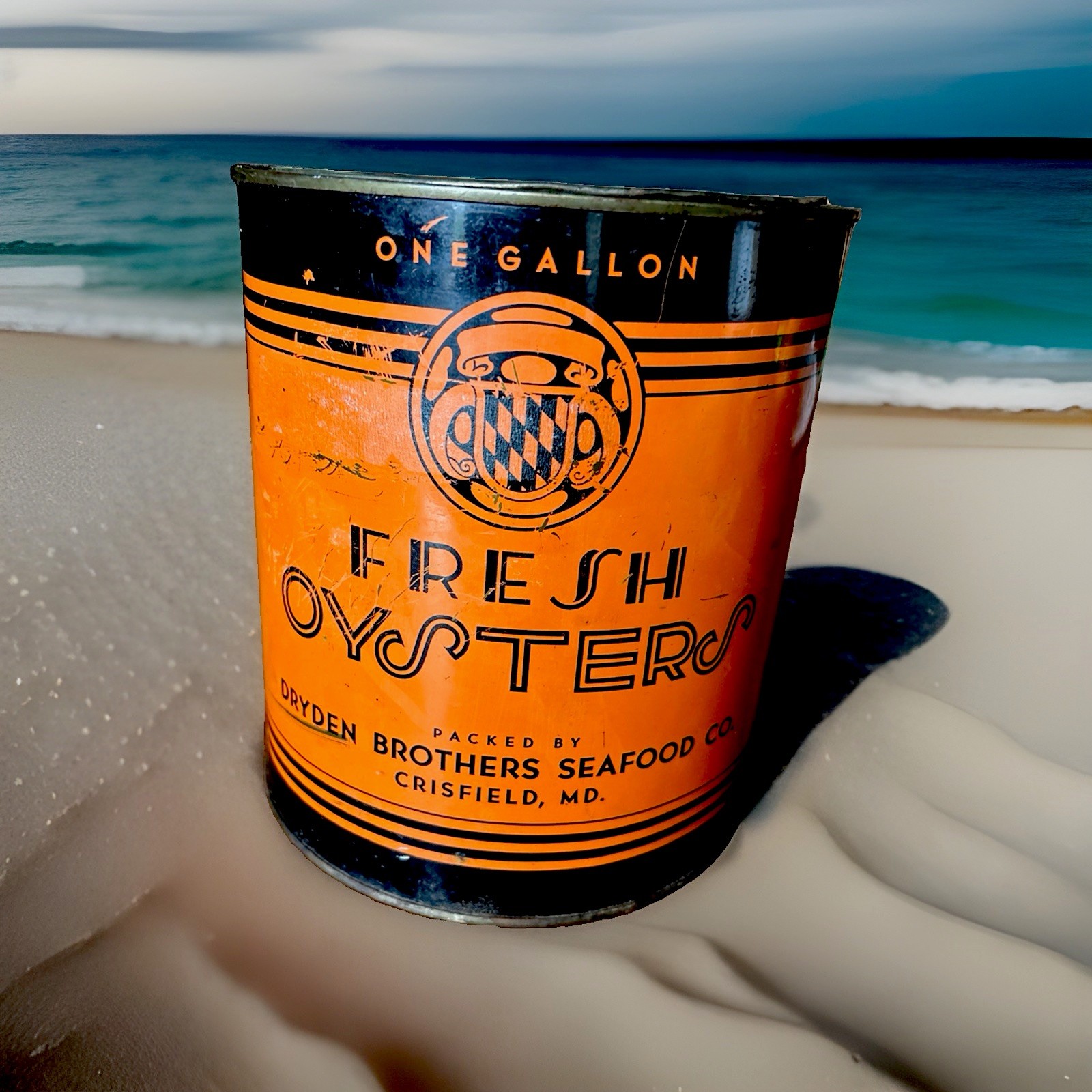 One Gallon Fresh Oysters Can  Dryden Brothers Seafood Company Crisfield, MD 200