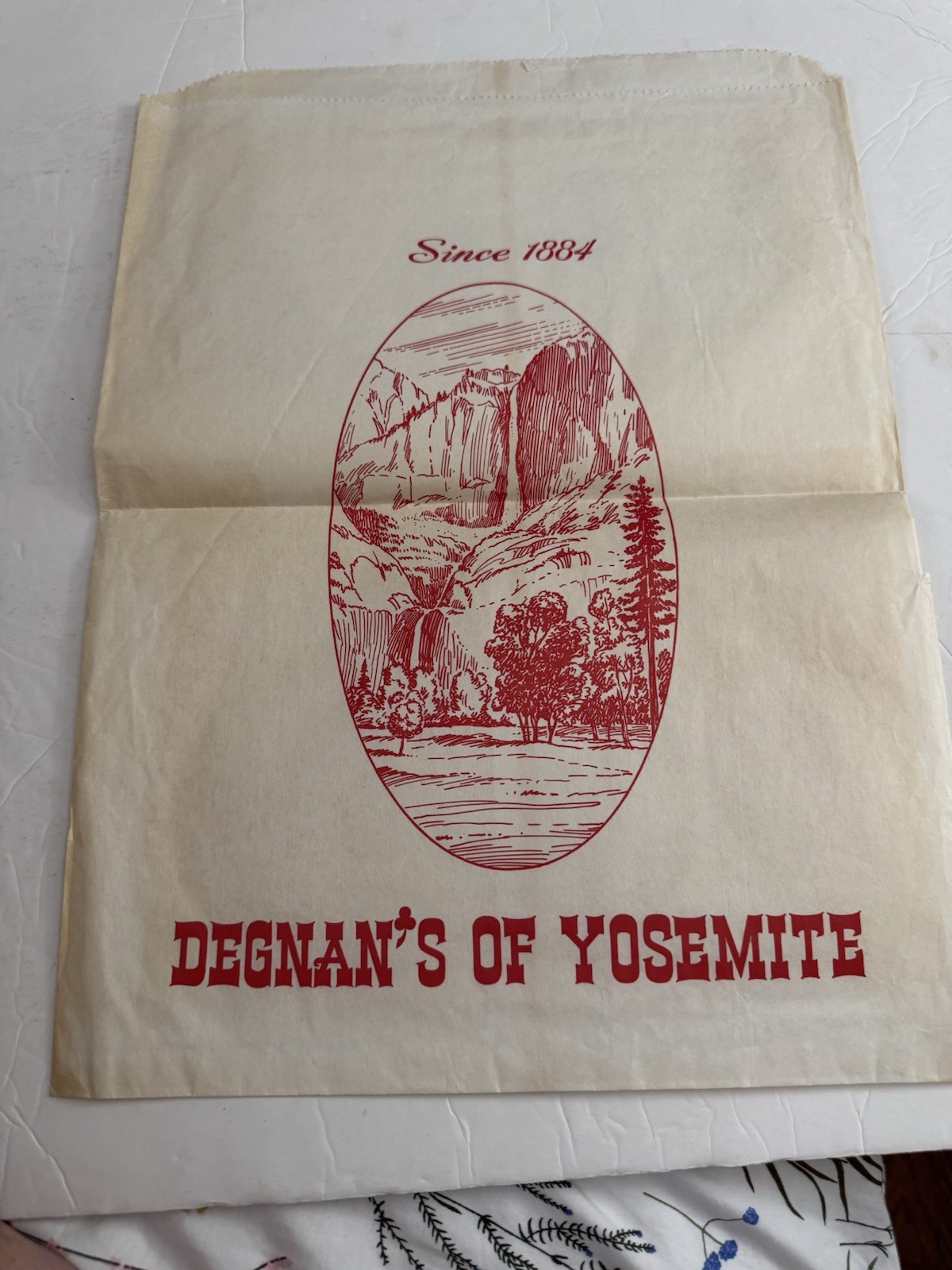 Vtg 1960's Degnan's Of Yosemite Food Shop Paper Bag Yosemite National Park
