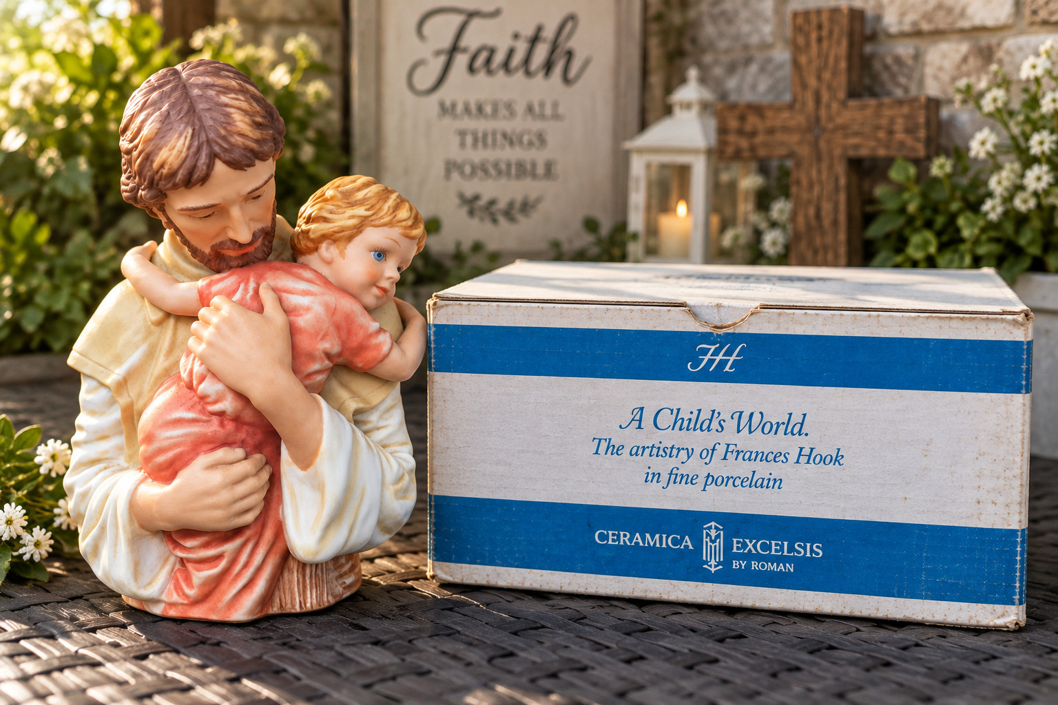 1986 Frances Hook Little Children Come to Me Jesus Child Porcelain Figurine Box