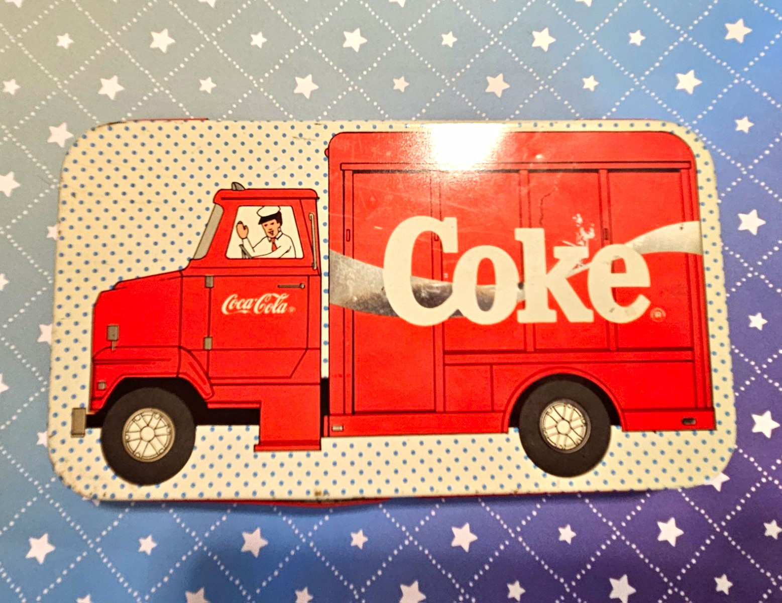 Coca-Cola Coke Delivery Truck Tin Box 1987 Red/White Soda Advertising