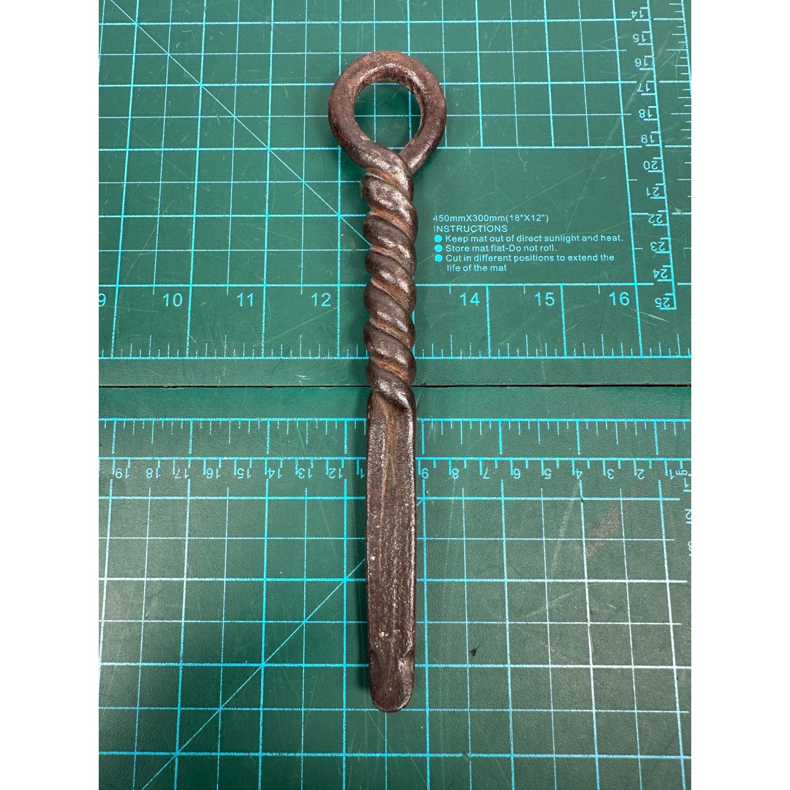 Antique Hand Forged Twisted Iron Marlinspike Fid Primitive Blacksmith Pry Tool 7