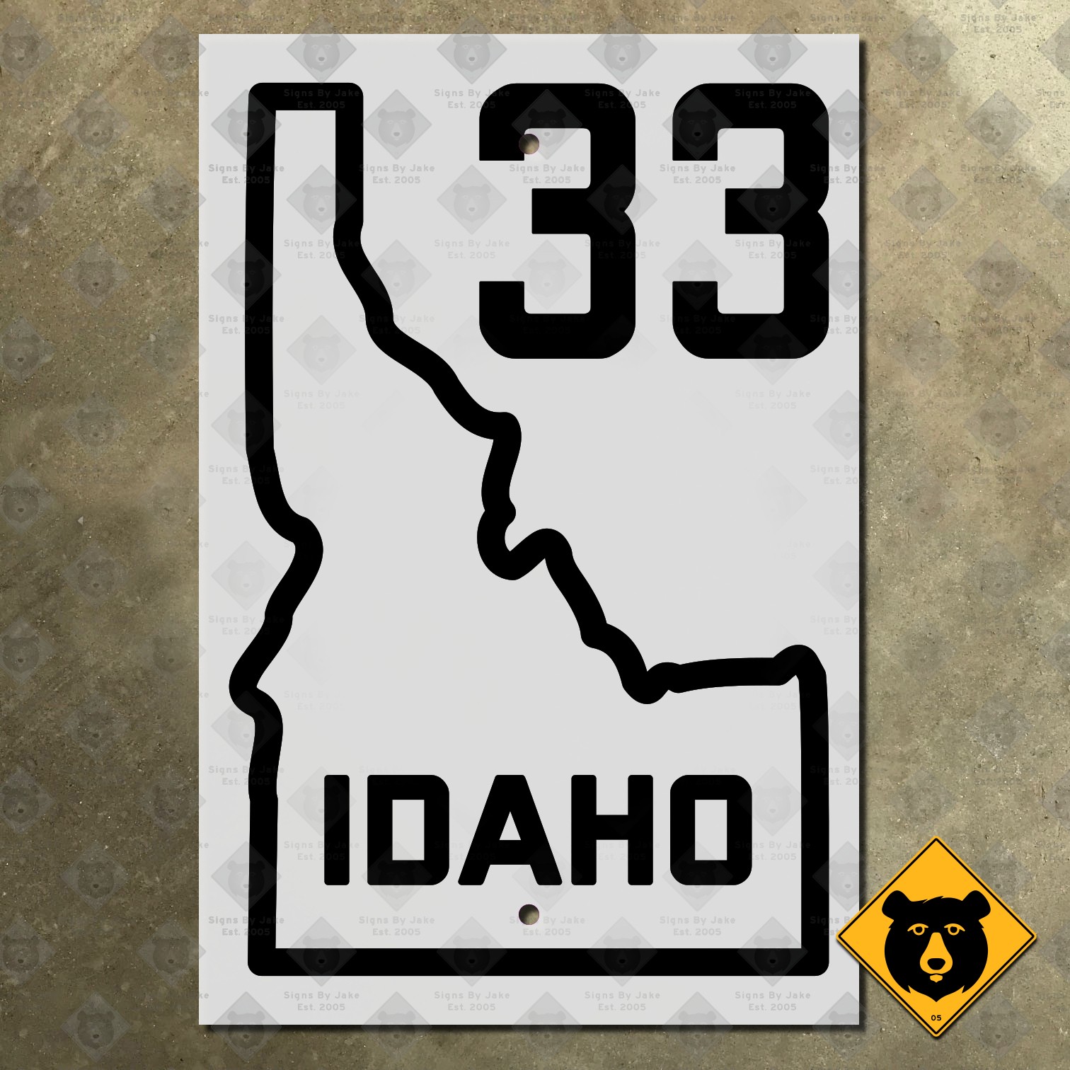 Idaho State Highway 33 route marker road sign 1926 map Rexburg 18x12