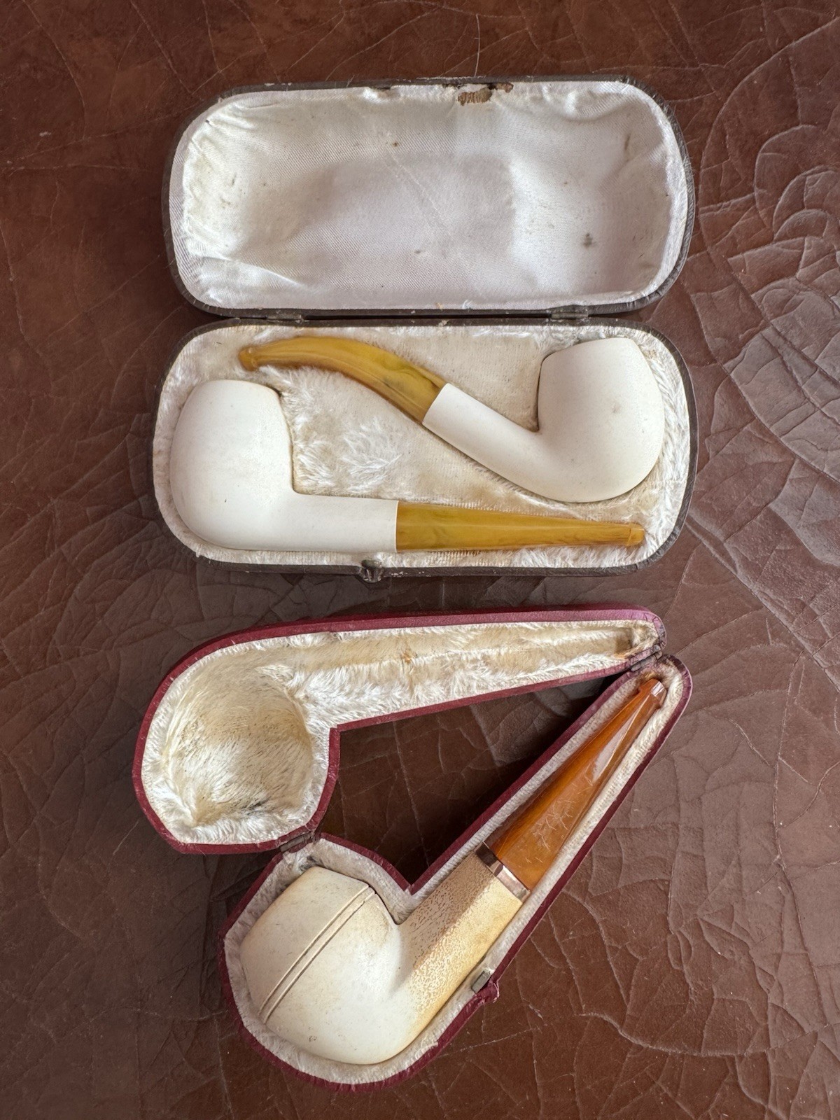 Vintage Cased Meerschaum Pipe Lot X3 Made In Austria