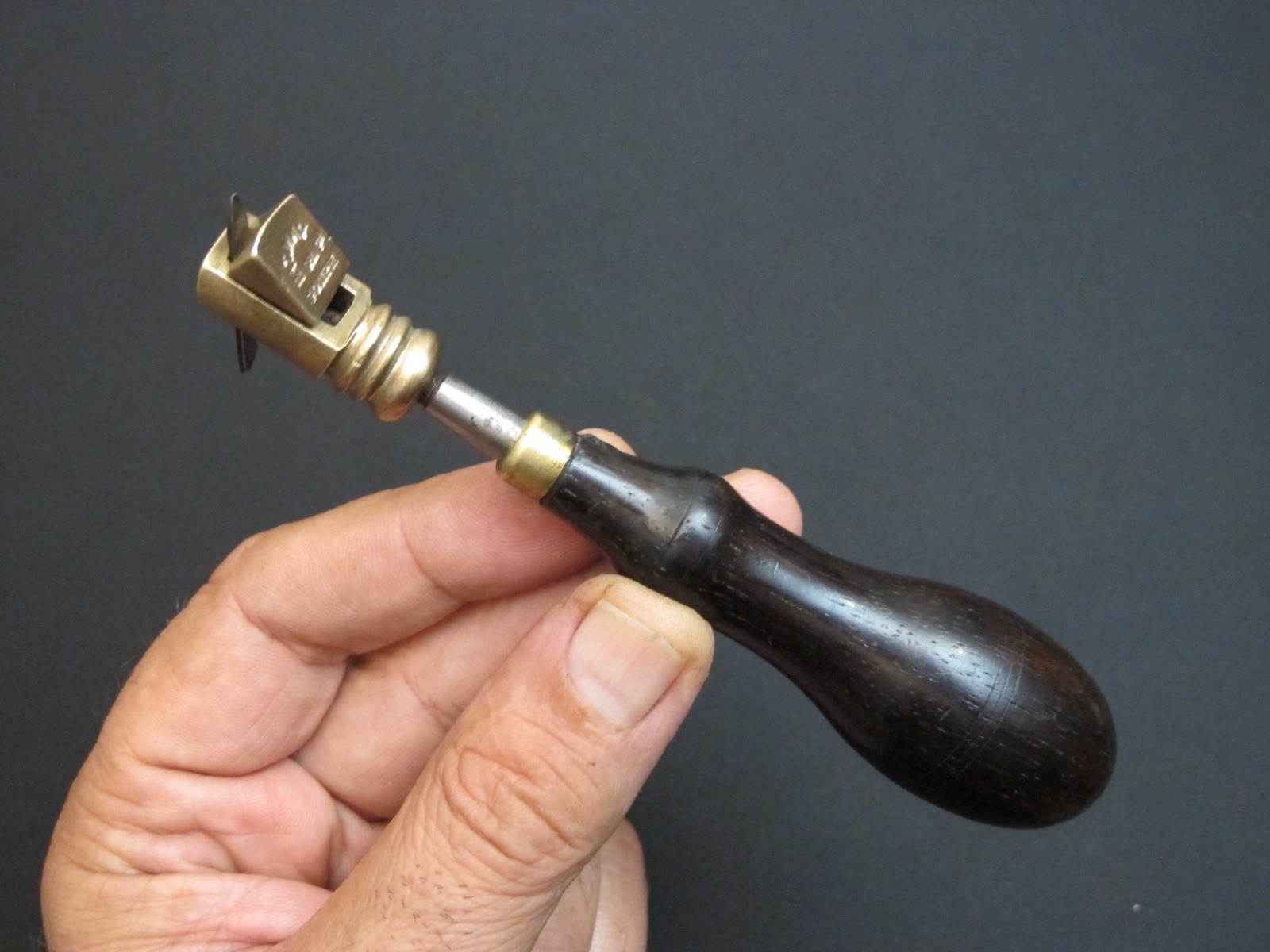 1868 Vtg  “J. Gomph” Cobbler Leather Working Slitter/Cutter/Skiving Antique Tool
