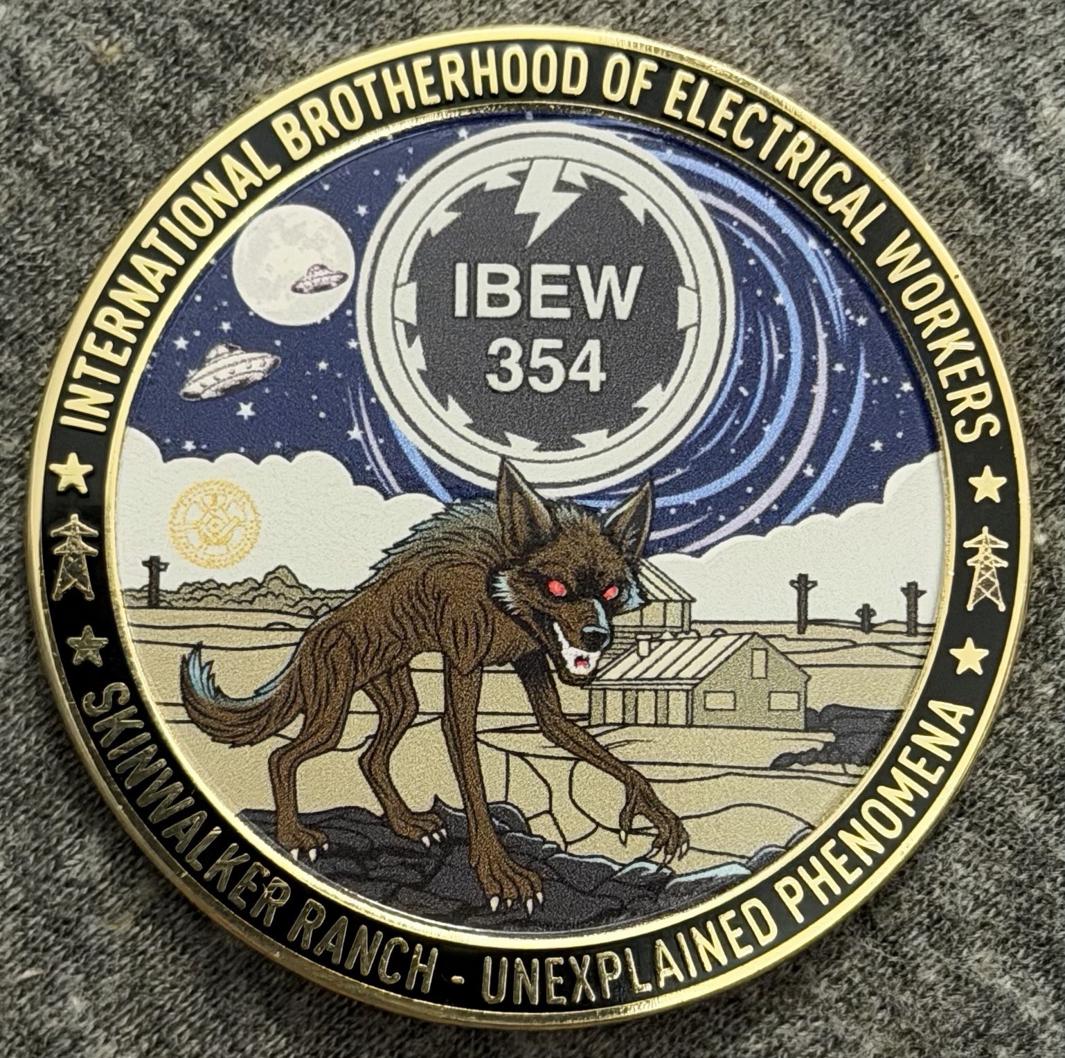 IBEW Local 354 Challenge Coin Salt Lake City Utah SkinWalker Ranch UFO IBEW Local 354 Challenge Coin Salt Lake City Utah SkinWalker Ranch UFO
