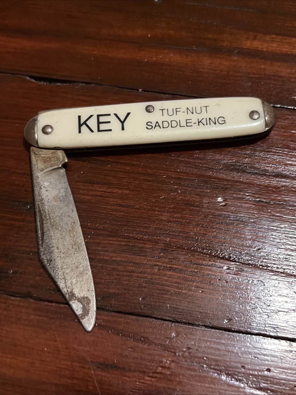 VINTAGE KEY TUF-NUT Saddle King Knife Single Blade Made In The U S A