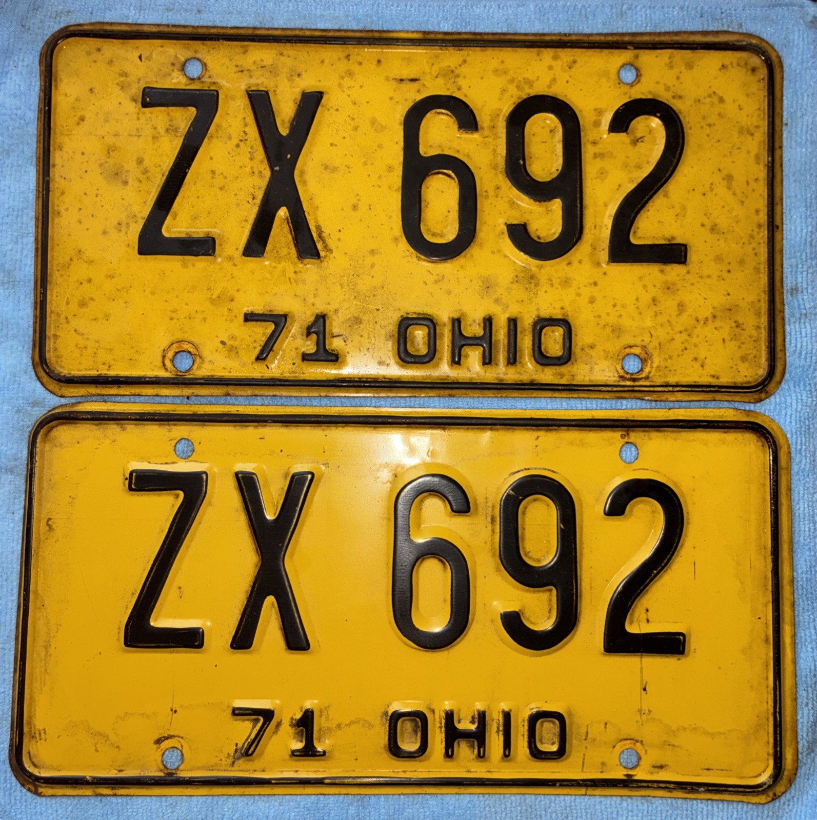 Vintage 1971 Ohio License Plates