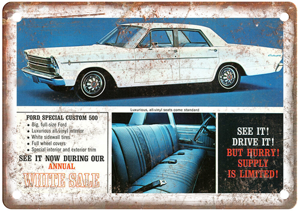 Vintage 1966 Custom 500 Ad Retro Look Metal Sign A5780