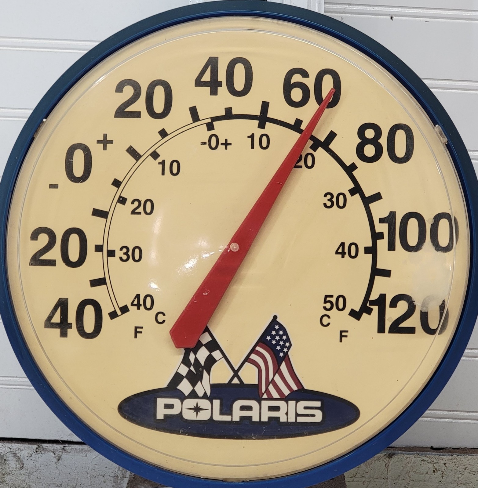Vintage Polaris Racing Wall Thermometer Snowmobile ATV Garage Advertising 14\
