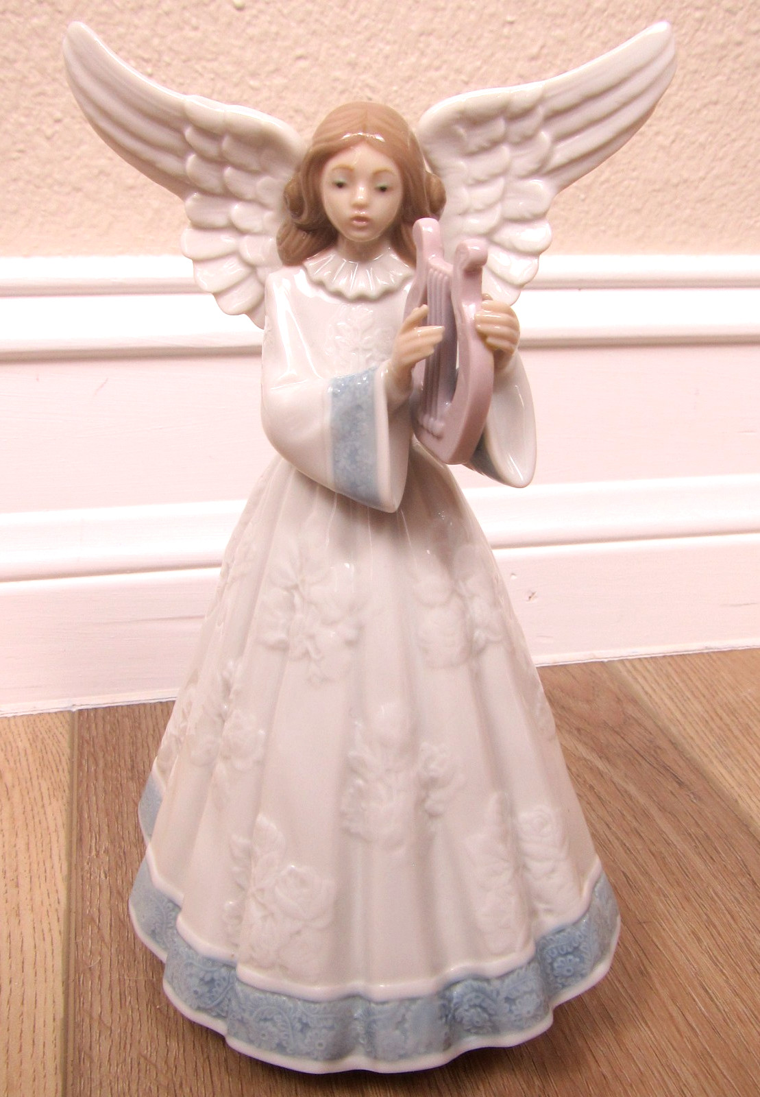 LLADRO HEAVENLY HARPIST ANGEL FIGURE PORCELAIN LYRE VINTAGE 8