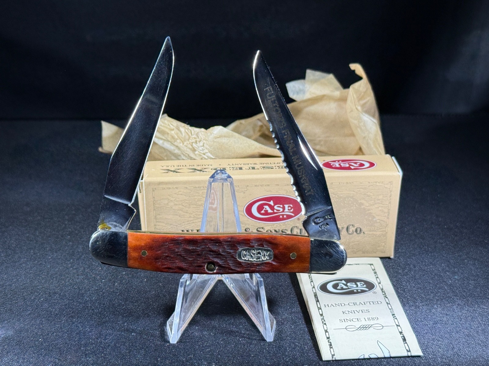 RARE CASE XX 1999 FULTON'S FINAL MUSKRAT KNIFE CHROME VANADIUM SUPER RARE WOW
