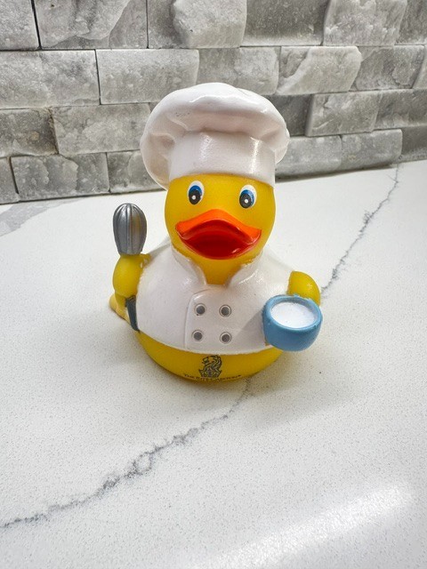 RARE Ritz-Carlton Hotel Collectible Chef Rubber Duck SIGNED By Pastry Chef Heidi