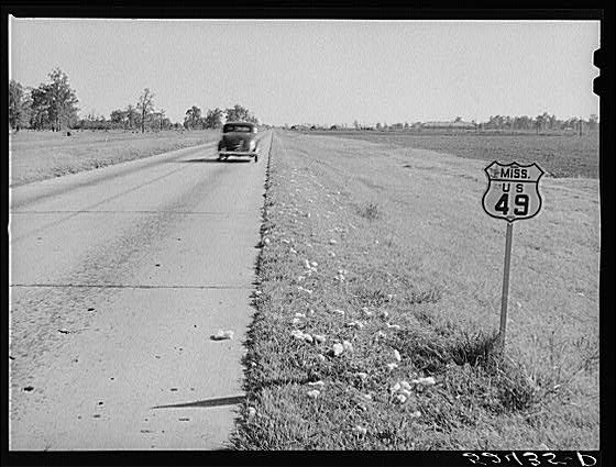 Clarksdale Mississippi 1930s US 49 Highway Road Car Farm Security Admin
