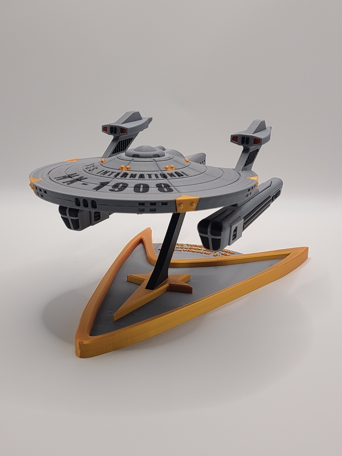 Star Trek U.S.S. International Starship 3D Printed Display Model With Stand