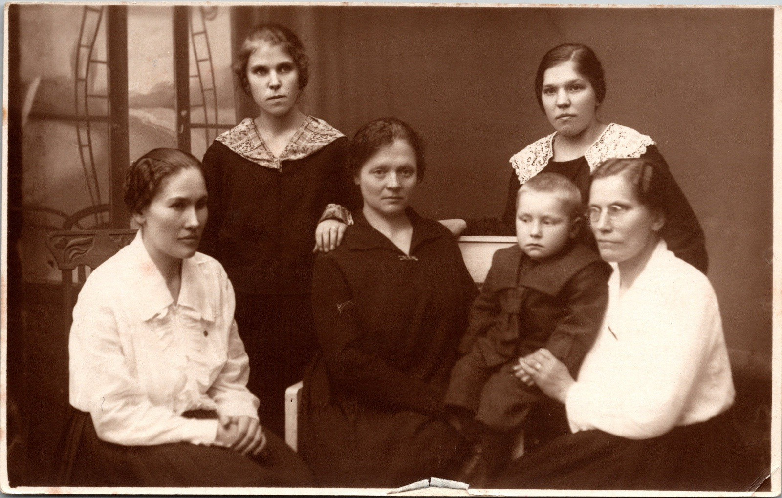 Postcard Real Photo RPPC Family Photo from Latvia Women and Child Unposted