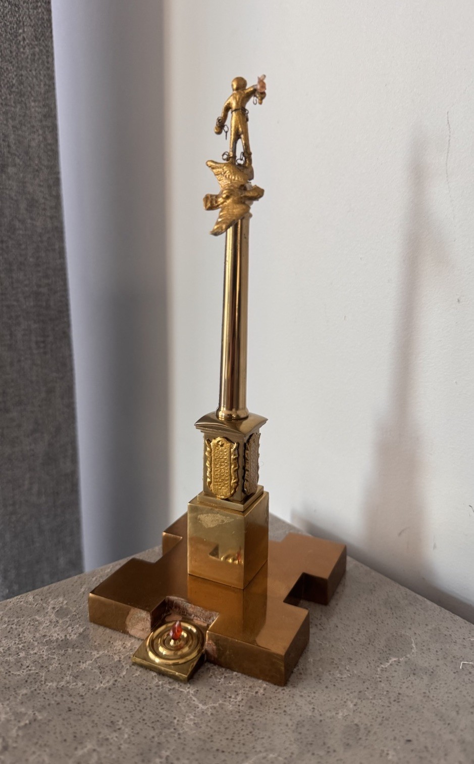 Vintage USSR Prometheus Statue Eternal Flame Monument Soviet Decor