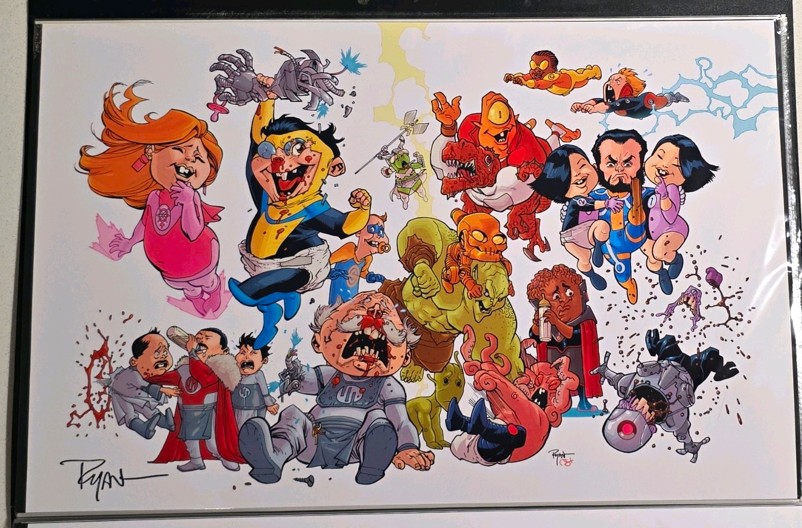 Ryan Ottley Invincible Invci-babies Early Original Art Print 2010\'s