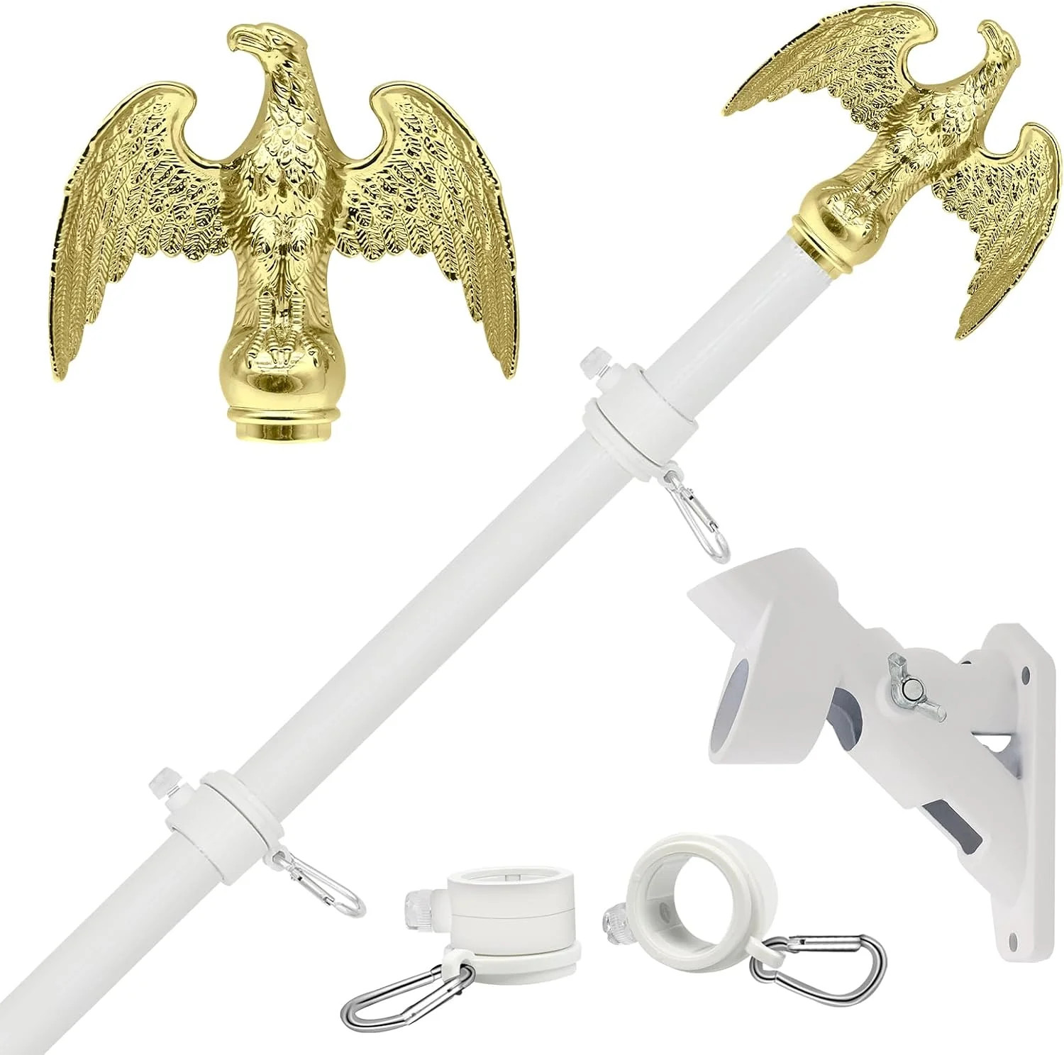 6 FT Flag Pole for Outside House with Eagle Topper, Stainless Steel Flag Pole 6 FT Flag Pole for Outside House with Eagle Topper, Stainless Steel Flag Pole